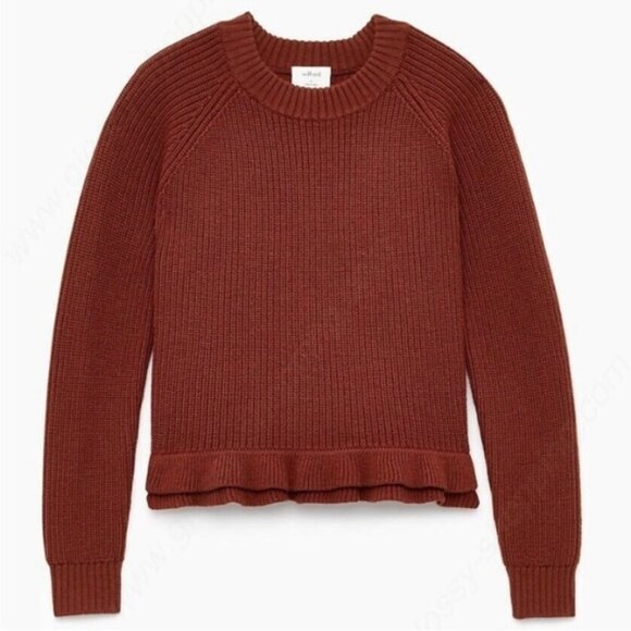 Wilfred rust brown ruffle hem Jonnie sweater xxs xs read - Picture 1 of 5